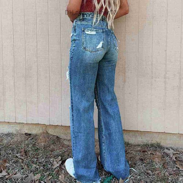 women's jeans women's high waisted denim jeans women's casual tear hole straight pants z230728, Blue
women's jeans women's high waisted denim jeans women's casual tear hole straight pants z230728, Blue