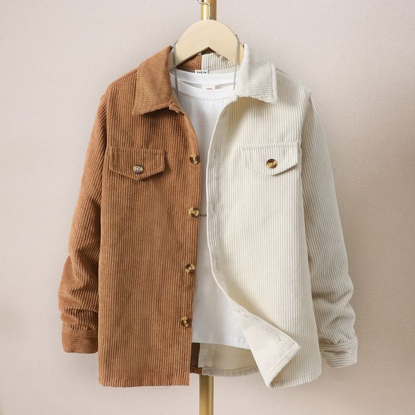 jackets autumn spring women long sleeved corduroy shirts lapel loose elegant solid windbreaker coats oversize manteau femme 230728, Blue;gray
jackets autumn spring women long sleeved corduroy shirts lapel loose elegant solid windbreaker coats oversize manteau femme 230728, Blue;gray