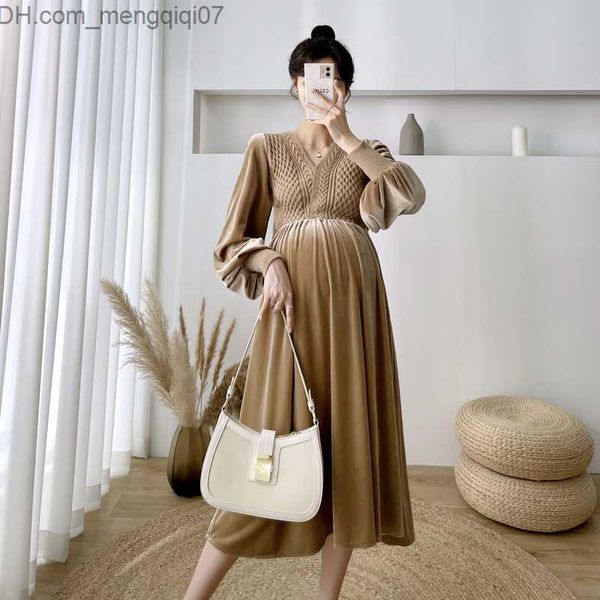 maternity dresses 1018# autumn and winter korean fashion velvet maternal wear elegant a-line ultra thin maternal wear z230728, White
maternity dresses 1018# autumn and winter korean fashion velvet maternal wear elegant a-line ultra thin maternal wear z230728, White