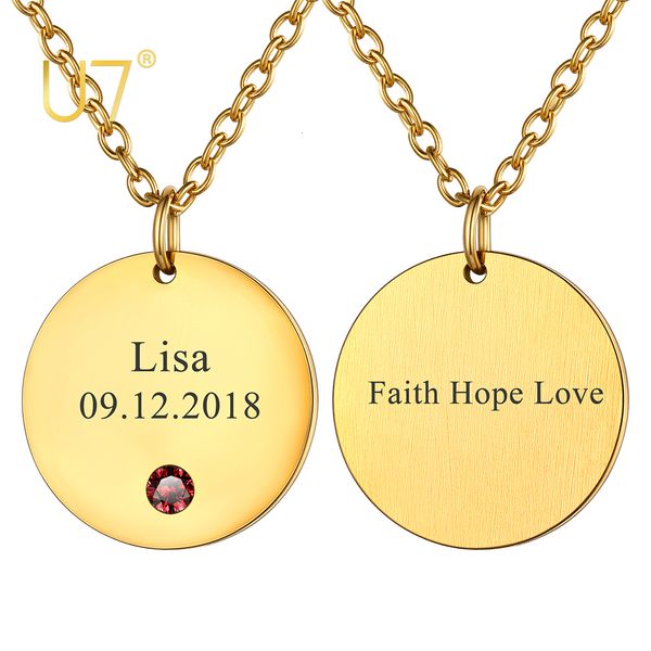 pendant necklaces u7 custom engrave disc necklace personalized circle coin pendant engrave with name date location women men birthstone neck, Silver
pendant necklaces u7 custom engrave disc necklace personalized circle coin pendant engrave with name date location women men birthstone neck, Silver