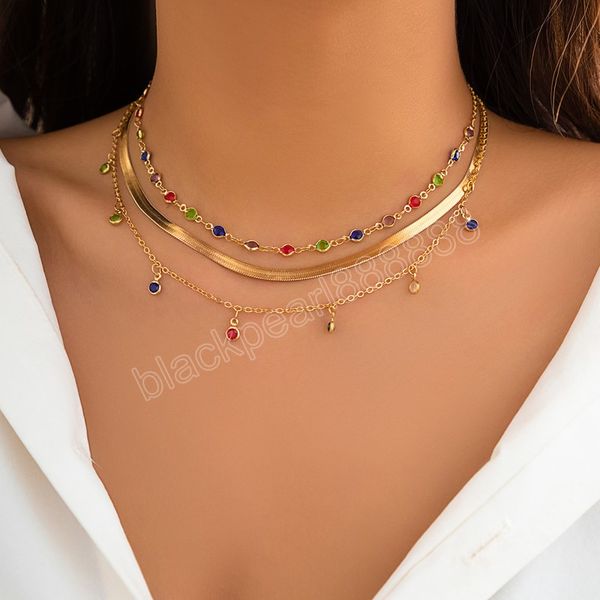 layered chain with colorful crystal choker necklace for women trendy wedding jewelry on the neck fashion accessories female, Golden;silver
layered chain with colorful crystal choker necklace for women trendy wedding jewelry on the neck fashion accessories female, Golden;silver