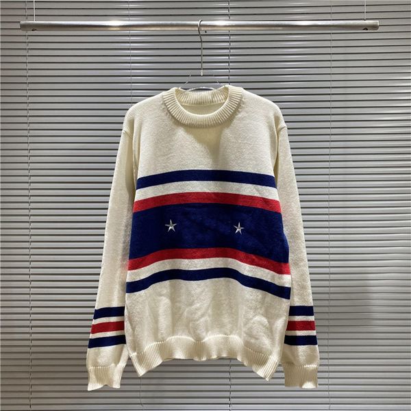 men's women designer sweaters star paris stripe sleeve small jacquard letter sweater paris apparel black white s-2xl, White;black
men's women designer sweaters star paris stripe sleeve small jacquard letter sweater paris apparel black white s-2xl, White;black