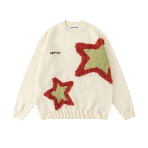 women's sweaters towel embroidery stars o neck ropa hombre sweater for men and women pullover streetwear baggy y2k casaco masculino kni, White;black
women's sweaters towel embroidery stars o neck ropa hombre sweater for men and women pullover streetwear baggy y2k casaco masculino kni, White;black