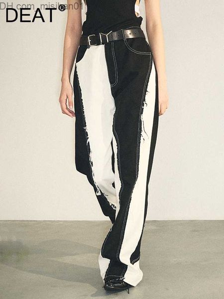 women's jeans deat fashion women's jeans with irregular stitching contrast color thick edge straight high waist jeans autumn 2023, Blue
women's jeans deat fashion women's jeans with irregular stitching contrast color thick edge straight high waist jeans autumn 2023, Blue