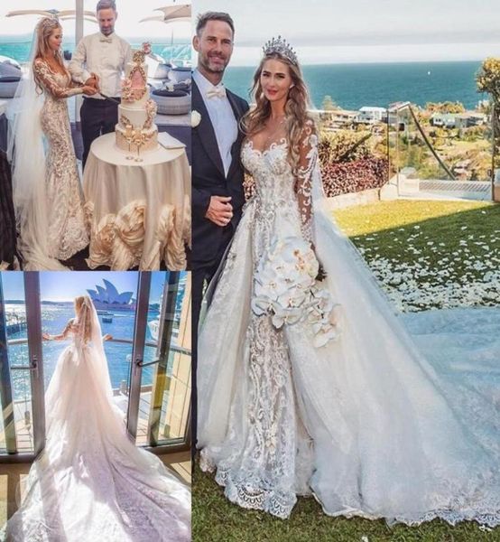 2021 modest long sleeves wedding dresses mermaid with detachable chapel train plus size lace applique crystal wedding gown vestido4052716, White
2021 modest long sleeves wedding dresses mermaid with detachable chapel train plus size lace applique crystal wedding gown vestido4052716, White