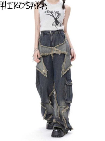 women's jeans american street high waist wide leg pants fashion contrast color star tassel jeans punk casual hip hop retro autumn trous, Blue
women's jeans american street high waist wide leg pants fashion contrast color star tassel jeans punk casual hip hop retro autumn trous, Blue