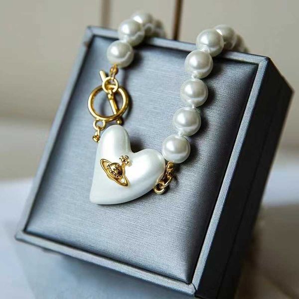 empress dowager vivian peach heart large love saturn pearl ot buckle necklace women's fashion neckwear, Silver
empress dowager vivian peach heart large love saturn pearl ot buckle necklace women's fashion neckwear, Silver