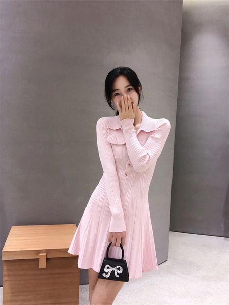 new-s-elf-portrait women knit mini dress collared long sleeve slim fit dress pink, Black;gray
new-s-elf-portrait women knit mini dress collared long sleeve slim fit dress pink, Black;gray