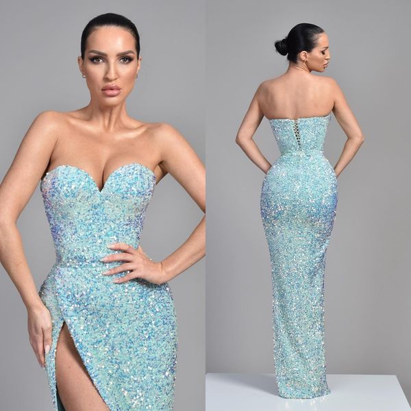 evening dresses sweetheart sequins party prom dress split long dress for red carpet special occasion, Black;red
evening dresses sweetheart sequins party prom dress split long dress for red carpet special occasion, Black;red