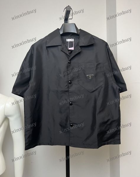 xinxinbuy men designer knitted tee t shirt 23ss paris nylon metal triangle label short sleeve cotton women black white s-xl, Black;brown
xinxinbuy men designer knitted tee t shirt 23ss paris nylon metal triangle label short sleeve cotton women black white s-xl, Black;brown