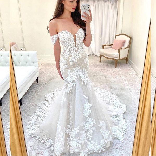 plus size off shoulder long mermaid wedding dresses lace bling wedding dress shine bridal gown for women, White
plus size off shoulder long mermaid wedding dresses lace bling wedding dress shine bridal gown for women, White