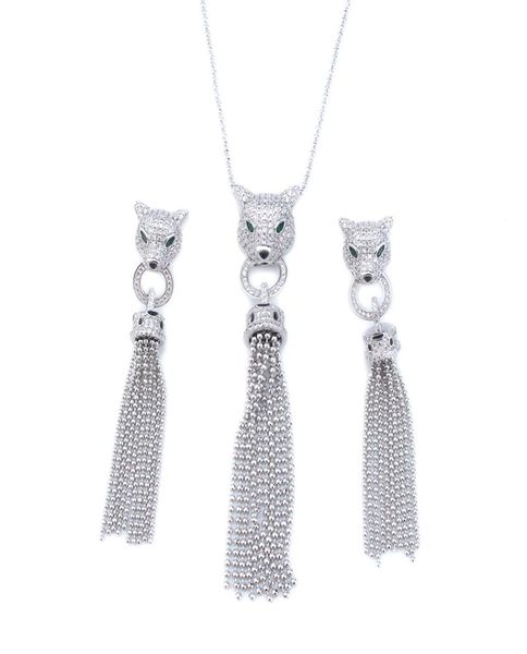 luxury jewelry leopard tassel earrings necklace set party glittering fashion elegant women6812395, Silver
luxury jewelry leopard tassel earrings necklace set party glittering fashion elegant women6812395, Silver