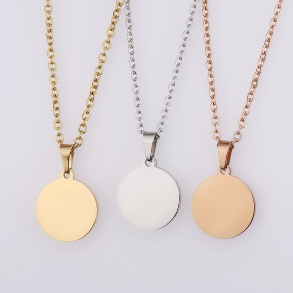 chokers 10pcs 45cm 50cm 60cm custom name round disc pendant necklace mirror polish stainless steel chain necklace for womens 230728, Golden;silver
chokers 10pcs 45cm 50cm 60cm custom name round disc pendant necklace mirror polish stainless steel chain necklace for womens 230728, Golden;silver