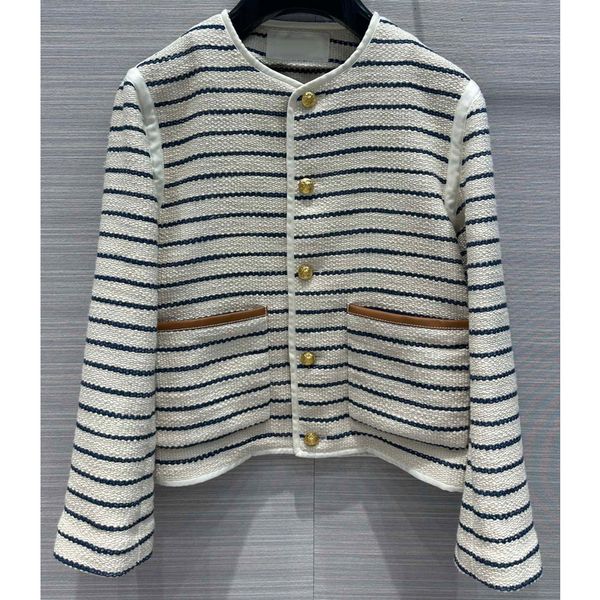 7.28 vintage fashion striped single breasted patchwork leather pocket short tweed jacket women, Black;brown
7.28 vintage fashion striped single breasted patchwork leather pocket short tweed jacket women, Black;brown