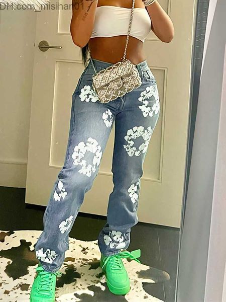 women's jeans sifreyr flower print high waist jeans women's fashion retro straight denim trousers 90s retro street clothing y2k lo, Blue
women's jeans sifreyr flower print high waist jeans women's fashion retro straight denim trousers 90s retro street clothing y2k lo, Blue