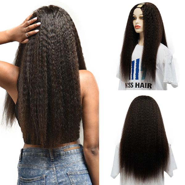kinky straight u part wig 10-28 inch u part yaki straight wigs for black women brazilian remy glueless full machine made wigs, Black;brown
kinky straight u part wig 10-28 inch u part yaki straight wigs for black women brazilian remy glueless full machine made wigs, Black;brown