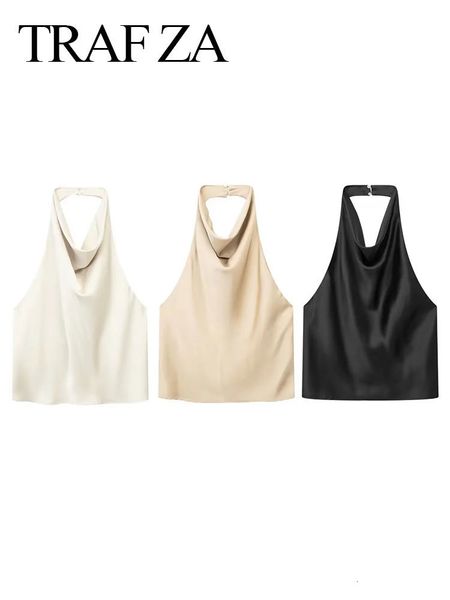 women's tanks camis trafza women fashion satin halterneck solid elegant woman slim tank off shoulder backless lady chic summer 230728, White
women's tanks camis trafza women fashion satin halterneck solid elegant woman slim tank off shoulder backless lady chic summer 230728, White