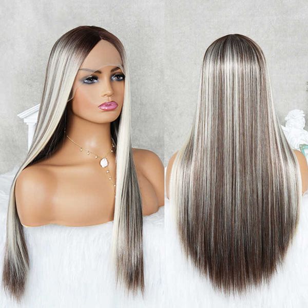 synthetic wigs ash blonde straight lace wig long hair highlight ombre synthetic middle part s for black women 230227
synthetic wigs ash blonde straight lace wig long hair highlight ombre synthetic middle part s for black women 230227