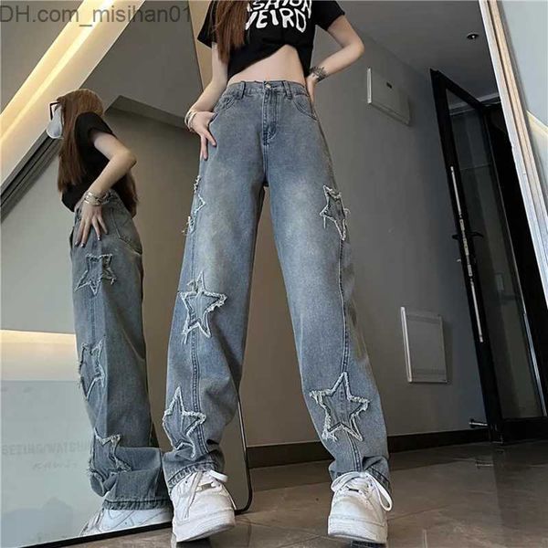 women's jeans women's trousers street clothes blue pentagram high waist jeans y2k korean hip-hop straight jeans boyfriend jeans wo
women's jeans women's trousers street clothes blue pentagram high waist jeans y2k korean hip-hop straight jeans boyfriend jeans wo