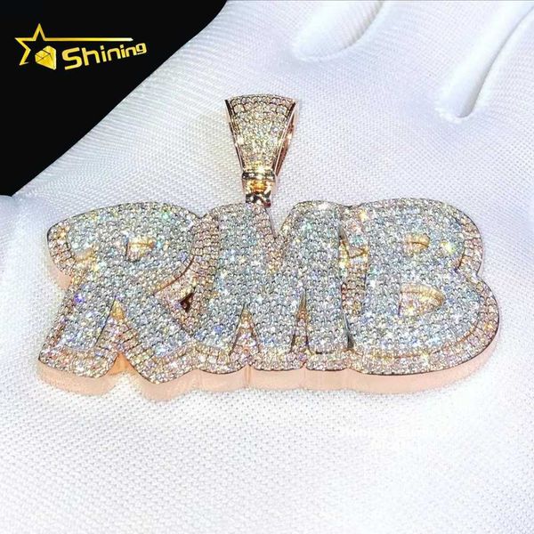 shining jewelry iced out 2.5 inch width hip hop two tone rose gold letter custom mens moissanite pendant, Silver
shining jewelry iced out 2.5 inch width hip hop two tone rose gold letter custom mens moissanite pendant, Silver