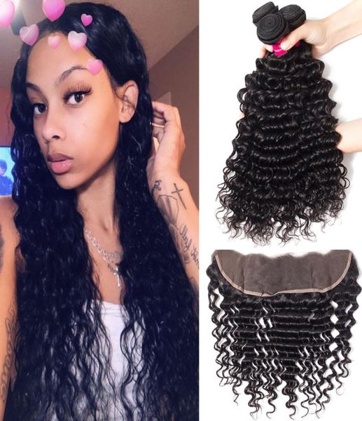 13x4 lace frontal closure with 3 bundles brazilian deep wave hair with lace frontal closure ear to ear brazilian peruvian malaysia8001281, Black;brown
13x4 lace frontal closure with 3 bundles brazilian deep wave hair with lace frontal closure ear to ear brazilian peruvian malaysia8001281, Black;brown