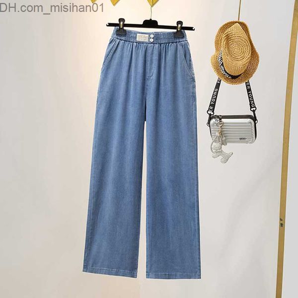 women's jeans summer ice silk jeans women's soft high waist wide leg pants women's thin loose casual length cool denim pants, Blue
women's jeans summer ice silk jeans women's soft high waist wide leg pants women's thin loose casual length cool denim pants, Blue