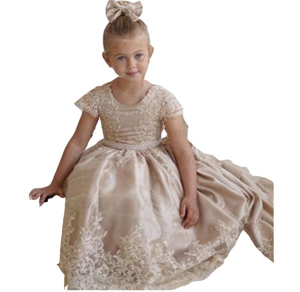 2023 champagne flower girls dresses for wedding short sleeeves satin lace appliques pearls children kids party communion gowns ball gown bac, White;blue
2023 champagne flower girls dresses for wedding short sleeeves satin lace appliques pearls children kids party communion gowns ball gown bac, White;blue