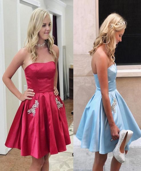 strapless short homecoming dresses ruched elastic satin crystal pockets plus size dark red light sky blue party dresses prom dress5702964, Blue;pink
strapless short homecoming dresses ruched elastic satin crystal pockets plus size dark red light sky blue party dresses prom dress5702964, Blue;pink