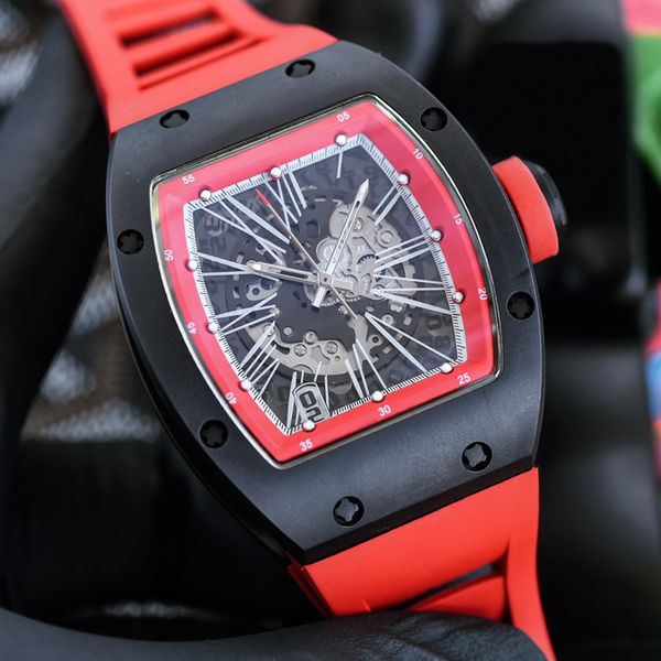 5 styles mens skeleton luxury watch black case richa milles automatic mechanical eta watch red rubber strap sapphire glass hollow out wristw, Slivery;brown
5 styles mens skeleton luxury watch black case richa milles automatic mechanical eta watch red rubber strap sapphire glass hollow out wristw, Slivery;brown