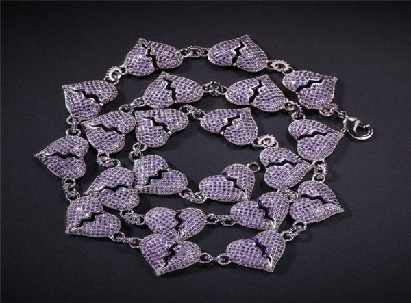 white gold plated iced out purple cz hearts chain necklaces for mens women cool personality rapper jewelry3896539, Silver
white gold plated iced out purple cz hearts chain necklaces for mens women cool personality rapper jewelry3896539, Silver