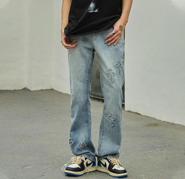men's jeans lacible patch men hip hop streetwear fashion vintage pants high street white baggy denim light color5331753, Blue
men's jeans lacible patch men hip hop streetwear fashion vintage pants high street white baggy denim light color5331753, Blue