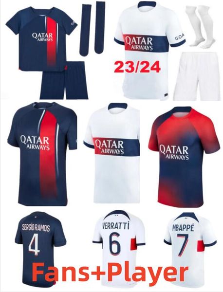 23/24 psgs mbappe soccer jerseys 2023 sergio ramos lee kang in marquinhos verratti kimpembe maillots de football shirt icardi draxler kids k, Black;yellow