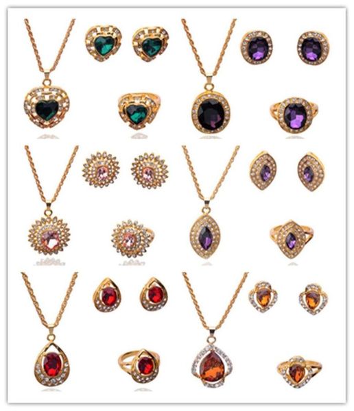 women fashion18k gilded crystal necklace earring ring jewelry sets285e8388143, Black
women fashion18k gilded crystal necklace earring ring jewelry sets285e8388143, Black