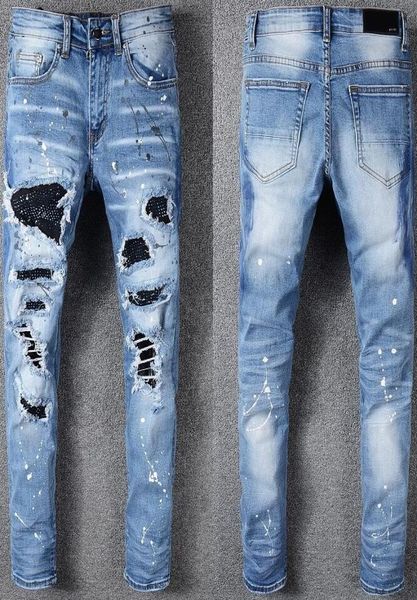 mens jeans distressed elasticity jean embroidery slim ripped hole stripe famous denim men pants big size 28408534791, Blue
mens jeans distressed elasticity jean embroidery slim ripped hole stripe famous denim men pants big size 28408534791, Blue