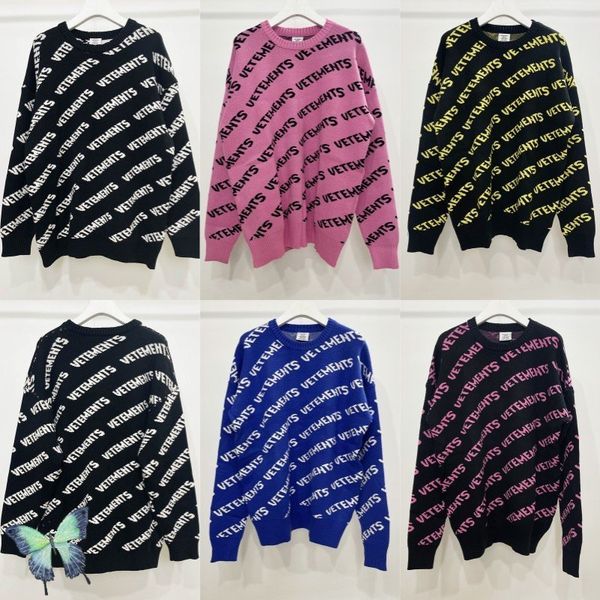 women's sweaters oversize vetements sweater full jacquard letters pattern knitting sweatshirt for men women vetements pullovers 230727, White;black
women's sweaters oversize vetements sweater full jacquard letters pattern knitting sweatshirt for men women vetements pullovers 230727, White;black