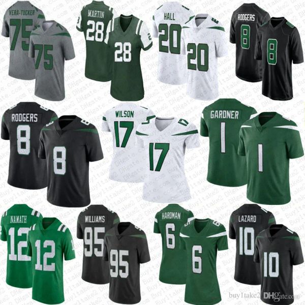 8 aaron rodgers ahmad sauce gardner football jersey garrett wilson breece hall cj mosley quinnen williams new yorks allen lazard jetes mecol, Black;red
8 aaron rodgers ahmad sauce gardner football jersey garrett wilson breece hall cj mosley quinnen williams new yorks allen lazard jetes mecol, Black;red