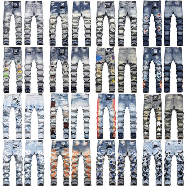 men's jeans designer mens jeans fashion ripped embroidery pentagram patchwork for men trend brand motorcycle pant skinnys, Blue
men's jeans designer mens jeans fashion ripped embroidery pentagram patchwork for men trend brand motorcycle pant skinnys, Blue