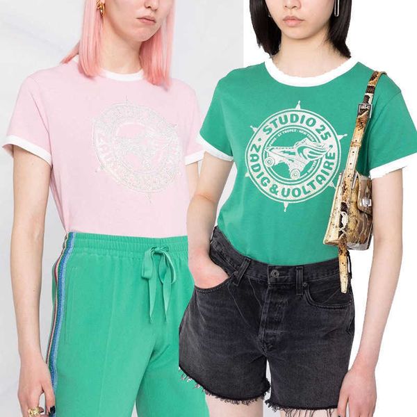 zadig voltaire designer tee shirt sleeves contrast roller skate print drill cotton women short sleeve t-shirtt shirt oversized polos, White
zadig voltaire designer tee shirt sleeves contrast roller skate print drill cotton women short sleeve t-shirtt shirt oversized polos, White