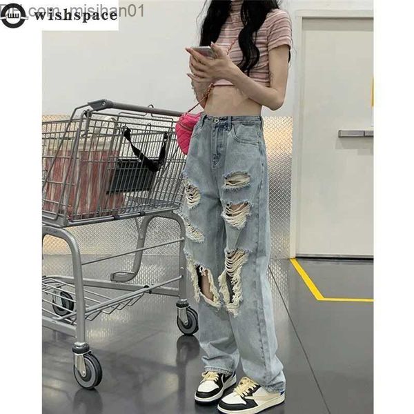 women's jeans big wash 2022 tattered jeans women's spring/summer girls' high waist straight tube loose beggar wide leg pants, Blue
women's jeans big wash 2022 tattered jeans women's spring/summer girls' high waist straight tube loose beggar wide leg pants, Blue