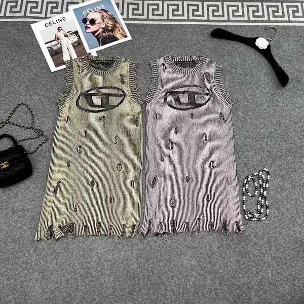 23 summer new do old wear holes fringed knitted sleeveless sundress women design sense slimming dress, Black;gray
23 summer new do old wear holes fringed knitted sleeveless sundress women design sense slimming dress, Black;gray