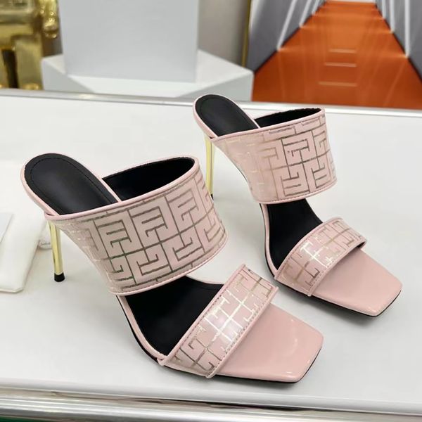 cow patent leather printing stiletto heel slippers mules sandals women's leather outsole evening shoes luxury designer high shoes facto, Black
cow patent leather printing stiletto heel slippers mules sandals women's leather outsole evening shoes luxury designer high shoes facto, Black