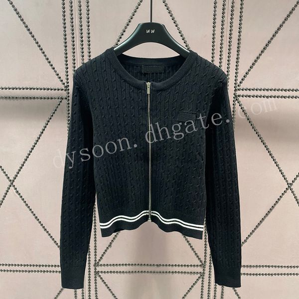 women sweater jacket jacquard zipper cardigan long sleeve size sml with dust bag, White;black
women sweater jacket jacquard zipper cardigan long sleeve size sml with dust bag, White;black