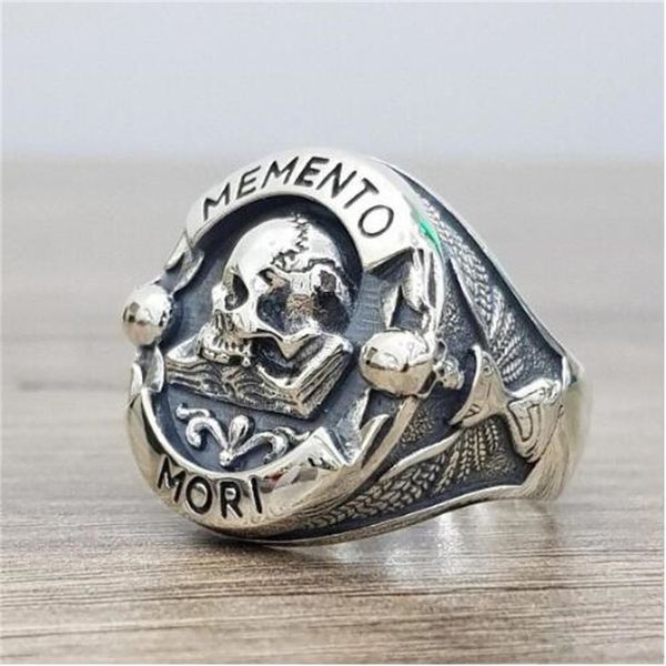 european and american retro dark alloy letter skull ring punk neutral ring decoration ab1213, Silver
european and american retro dark alloy letter skull ring punk neutral ring decoration ab1213, Silver
