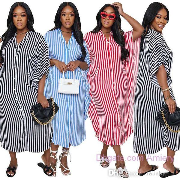 summer vestidos shirt dresses batwing three quarter sleeve straight shirt style maxi long dress 2023 casual stripe dress shirts, Black;gray
summer vestidos shirt dresses batwing three quarter sleeve straight shirt style maxi long dress 2023 casual stripe dress shirts, Black;gray