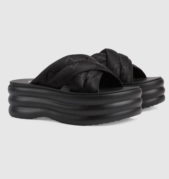 summer luxury womens platform slide sandals shoes padded nylon rubber sole mid-heel lady sandalias elegant brand walking eu35-40, Black
summer luxury womens platform slide sandals shoes padded nylon rubber sole mid-heel lady sandalias elegant brand walking eu35-40, Black