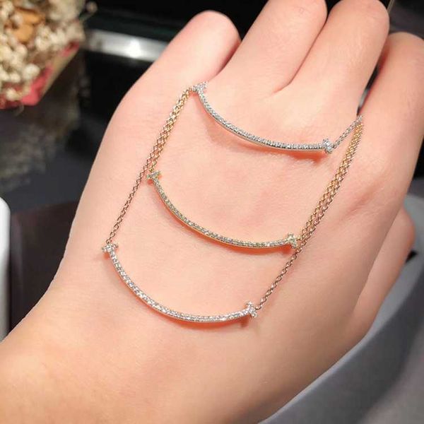 designer's smile necklace fashion tiffay set with 3a zircon simple collar chain women's charm pendant, Silver
designer's smile necklace fashion tiffay set with 3a zircon simple collar chain women's charm pendant, Silver