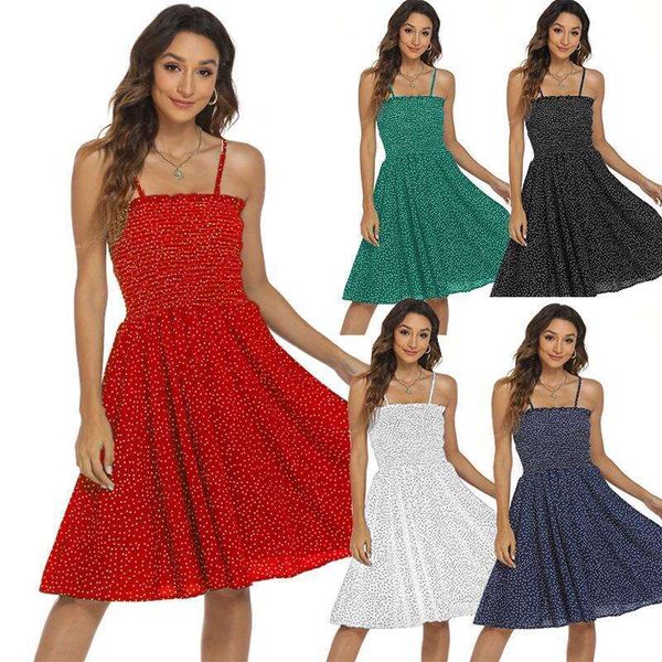 summer womens bohemian dress small circle print strapless polka spotted strap beach, Black;gray
summer womens bohemian dress small circle print strapless polka spotted strap beach, Black;gray
