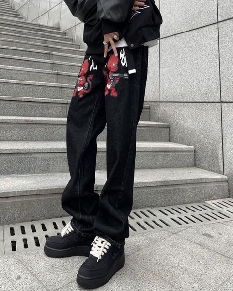 2022ss cartoon letter print straight casual denim pants mens washed style ripped jeans baggy streetwear jean pants4825223, Blue
2022ss cartoon letter print straight casual denim pants mens washed style ripped jeans baggy streetwear jean pants4825223, Blue