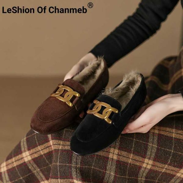 dress shoes leshion of chanmeb women kid sheep suede loafer warm rabbit fur brand metal buckle flats retro casual leisure shoe woman size 41, Black
dress shoes leshion of chanmeb women kid sheep suede loafer warm rabbit fur brand metal buckle flats retro casual leisure shoe woman size 41, Black