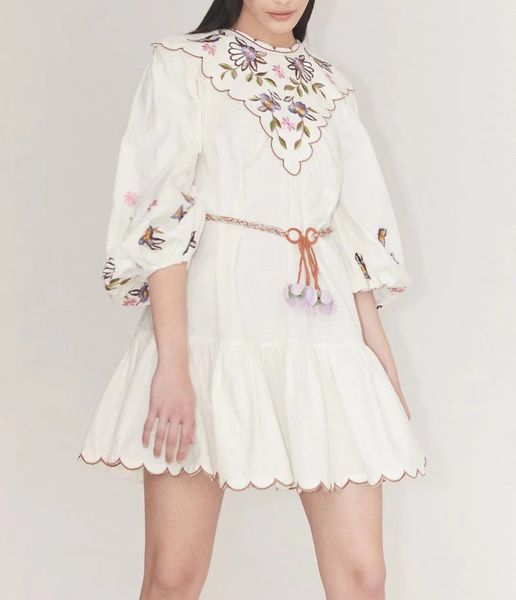 australian designer dress white lantern sleeve cotton and linen embroidered mini dress, Black;gray
australian designer dress white lantern sleeve cotton and linen embroidered mini dress, Black;gray